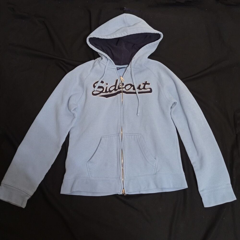 Women's Classic Vintage Blue Sideout Hoodie Size Medium Full Zip